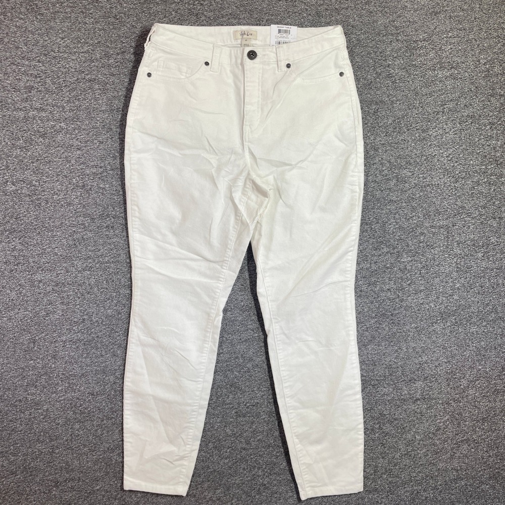 Style & Co Petite Skinny Curvy Fit Corduroy Pants Winter White 8P